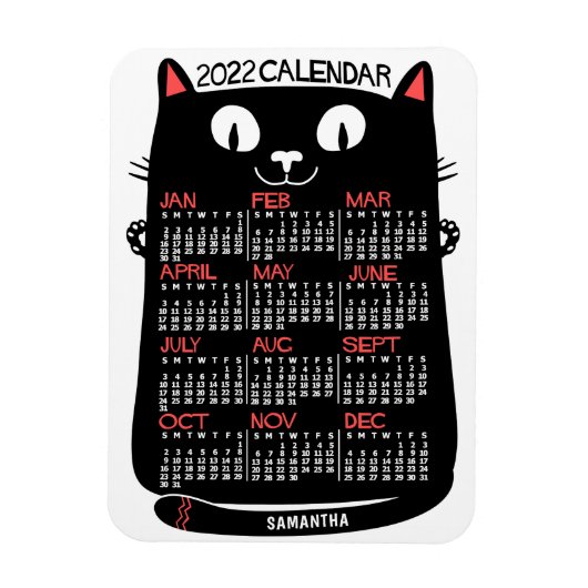 2022 Monatlicher Kalender Mittelalterliche Schwarz Magnet (Vertikal)