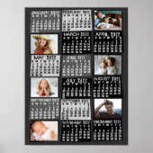 2022 Monatskalender FotoCollage Mod Black Poster (Vorne)