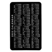 2022 Monatskalender Klassisch Schwarz/Weiß Magnet (Vertikal)