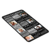 2022 Monatskalender Mod Schwarzes FotoCollage Magnet (Rechte Seite)