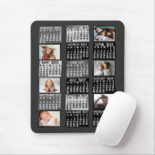 2022 Monatskalender Mod Schwarzes FotoCollage Mousepad (Mit Mouse)