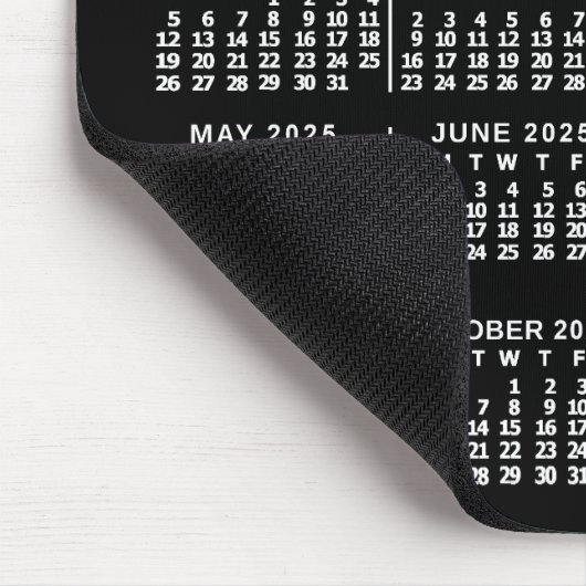 2022 Monatskalender Schwarz Custom 3 Fotos Mousepad (Ecke)