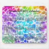 2022 Monatskalender Tiedye Hippie Rainbow Mousepad (Vorne)