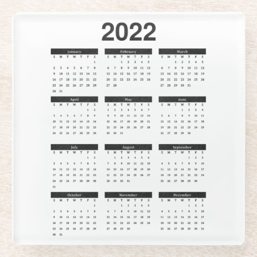 2022 Monatskalender Untersetzer (Vorderseite)