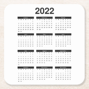 2022 Monatskalender Untersetzer des Kalenders