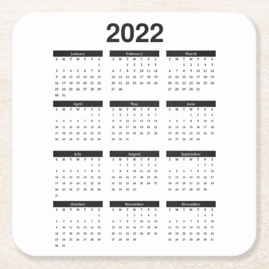 2022 Monatskalender Untersetzer des Kalenders (Vorderseite)