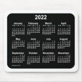 2022 Neon White Calendar von Janz Two Tone Mousepad (Vorne)