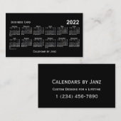 2022 Neon White Calendar von Janz Visitenkarte (Vorne/Hinten)