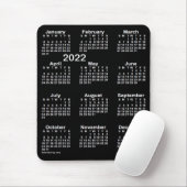 2022 Neon White Large Print Calendar von Janz Mous Mousepad (Mit Mouse)