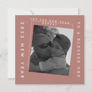 2022 New Years Earthy Tone Foto Card Karte