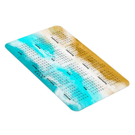 2022 Ocean Beach Calendar Mini Magnet (Rechte Seite)