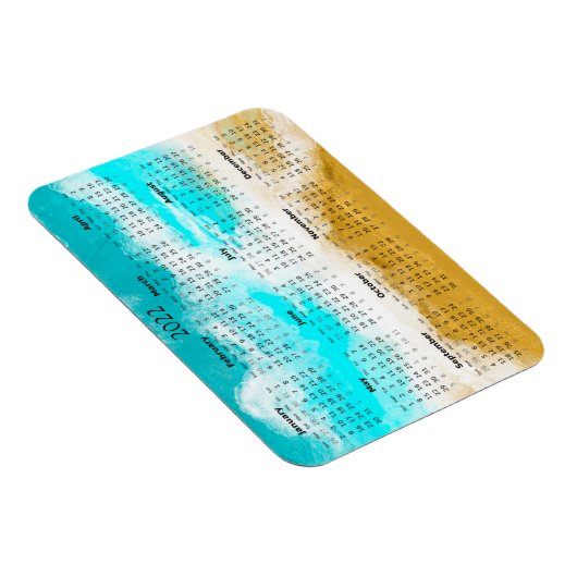 2022 Ocean Beach Calendar Mini Magnet (Rechte Seite)