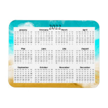 2022 Ocean Beach Calendar Mini Magnet