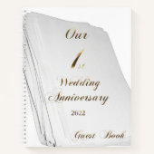 2022 Paper Wedding Our 1st Anniversary Gästebuch Notizblock (Vorderseite)