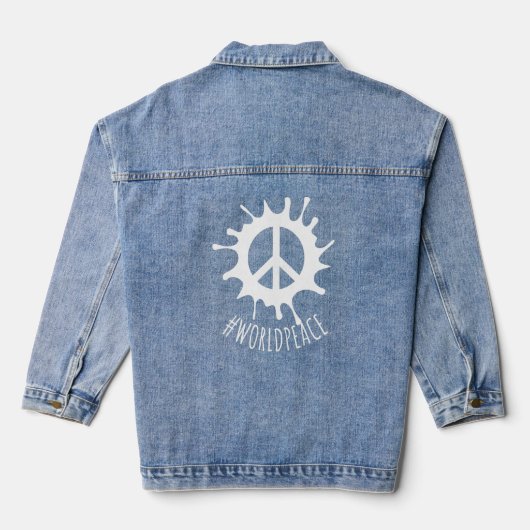 2022 Peace Global Peace International Unity Liebe Jeansjacke (Rückseite)