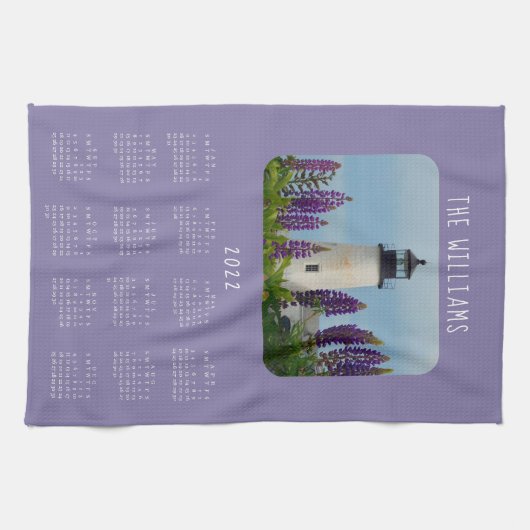 2022 Pemaquid Point Lighthouse Kalender Geschirrtuch (Horizontal)
