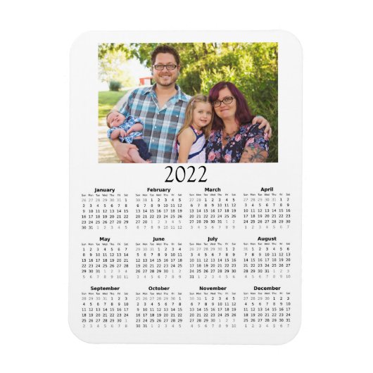 2022 Personalisierter Fotokalender Mini Magnet (Vertikal)