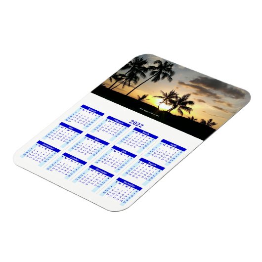 2022 Personalized Blue Foto Calendar Vert Magnet (Linke Seite)