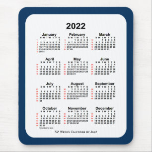 2022 Police Box Blue 52 Week Calendar by Janz Mousepad