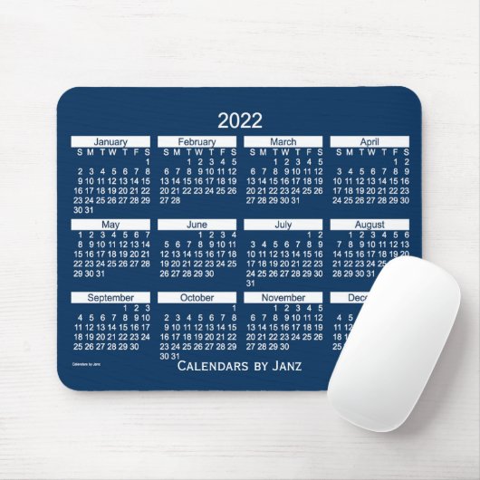 2022 Police Box Blue Bold Calendar von Janz Mousepad (Mit Mouse)