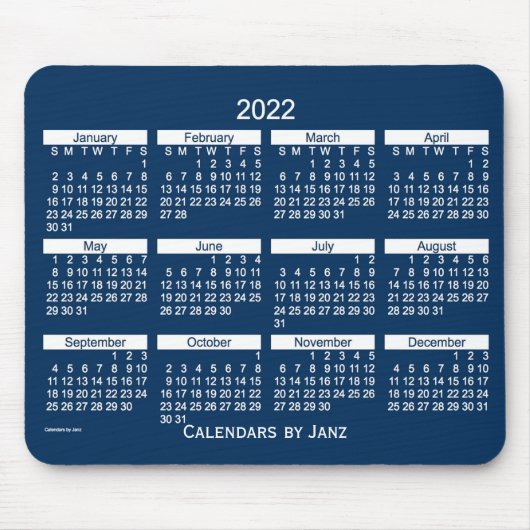 2022 Police Box Blue Bold Calendar von Janz Mousepad (Vorne)