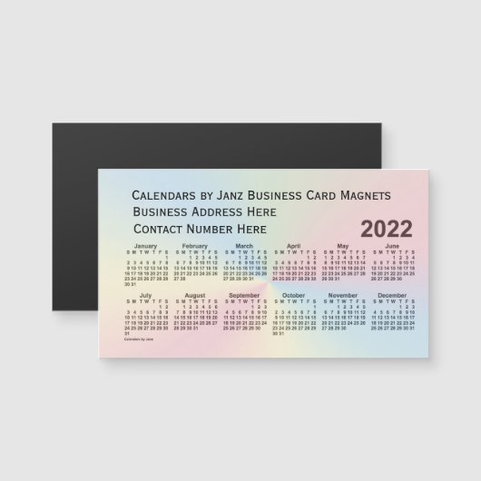 2022 Rainbow Cloud Calendar von Janz Magnet (Vorne/Hinten)