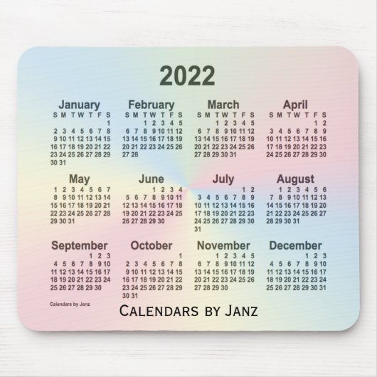 2022 Rainbow Cloud Calendar von Janz Mousepad (Vorne)
