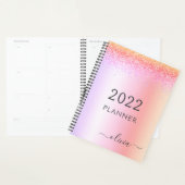 2022 Rainbow Pastel Glitzer Girly Monogram Planer (Anzeige)
