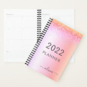 2022 Rainbow Pastel Glitzer Girly Monogram Planer (Anzeige)