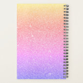 2022 Rainbow Pastel Glitzer Sparkle Monogram Planer (Rückseite)