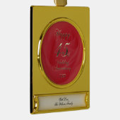 2022 Red Saphire Hochzeit 45 Jahre Banner-Ornament Gold (Rechts)