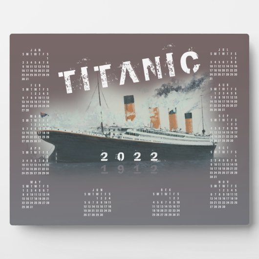 2022 RMS Titanic Ship Calendar Plaque Fotoplatte (Vorderseite)