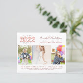 2022 Rosa Foto Abschluss Party Einladung Haushalt (Stehend Vorderseite)