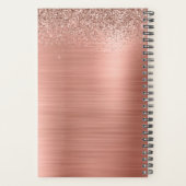 2022 Rose Gold Blush Pink Glitzer Monogram Planer (Rückseite)