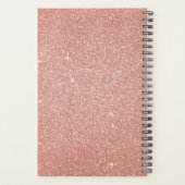 2022 Rose Gold Blush Pink Glitzer Monogram Planer (Rückseite)