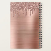 2022 Rose Gold Blush Pink Glitzer Sparkle Monogram Planer (Rückseite)