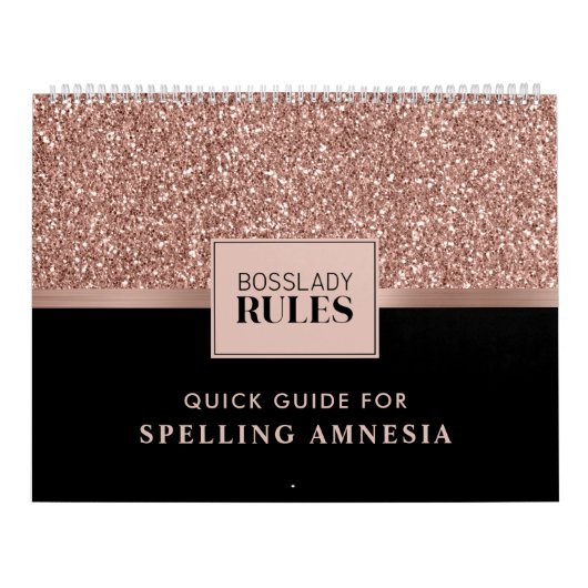 2022 Rose Gold Glitzer Black Spelling Amnesia Kalender (Titelbild)