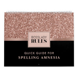 2022 Rose Gold Glitzer Black Spelling Amnesia Kalender