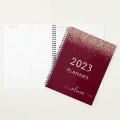 2022 Rose Gold Pink Burgundy Glitzer Monogram Planer (Anzeige)