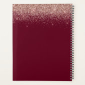2022 Rose Gold Pink Burgundy Glitzer Monogram Planer (Rückseite)