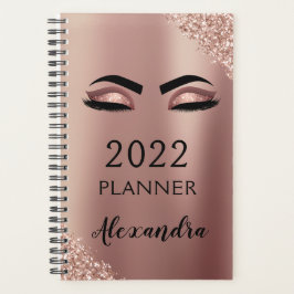 2022 Rose Gold Pink Monogram Glitzer Eyelashes Planer