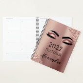 2022 Rose Gold Pink Monogram Glitzer Eyelashes Planer (Anzeige)