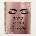 2022 Rose Gold Pink Monogram Glitzer Eyelashes Planer<br><div class="desc">2022 Rose Gold - Blush Pink Eyelashes Sparkle Glitzer Monogram Name and Initial Spiral Notebook. Das macht den perfekten 16 Geburtstag,  Hochzeit,  Brautparty,  Jubiläum,  Babydusche oder Junggeselinnen-Abschied Geschenk für jemanden,  der Lieben glamourösen Luxus und schicke Stile.</div>