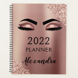 2022 Rose Gold Pink Monogram Glitzer Eyelashes Planer