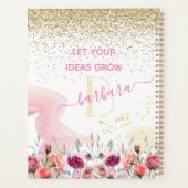 2022 Rose Gold - Rosa Glitzer Monogramm Planer (Rückseite)