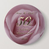 2022 Rose Golden Wedding 50 Jahre Parents Button (Vorderseite)