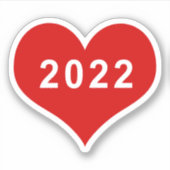 2022 Rotes Liebe Herz Vinyl Sticker (Vorderseite)