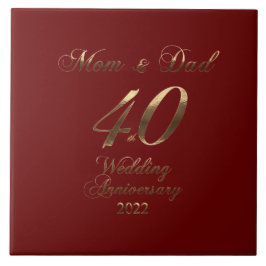 2022 Ruby Wedding 40 Jahre Parents Fliese