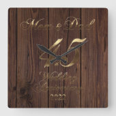 2022 Saphire Wedding 45 Jahre Parents Quadratische Wanduhr (Vorderseite)