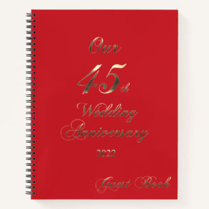 2022 Saphire Wedding 45 th Anniversary Gästebuch Notizblock